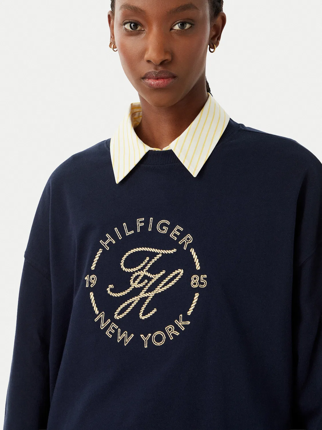 Женский свитшот свободного кроя Tommy Hilfiger, темно-синий — фото 4