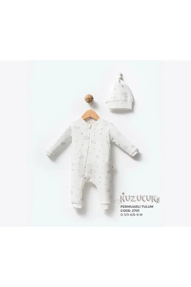 Детский комбинезон с принтом Little Lamb Bubbless, White — фото 3
