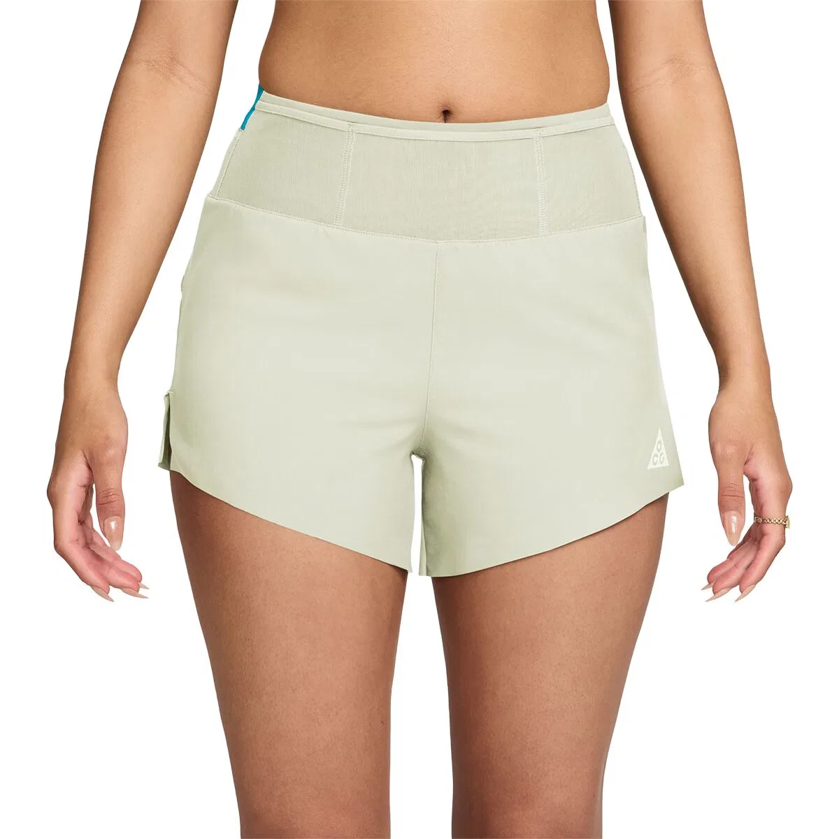 Женские шорты для бега Dri-FIT с принтом ACG Trail Mrbf 4in AOP Short Nike, Sea Glass / Sea Glass / Summit White
