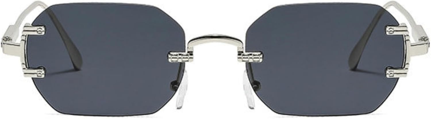 

Солнцезащитные очки Willochra в винтажном шестиугольном стиле для женщин и мужчин, модные, без оправы, с геометрическим металлическим оправом, черные, с защитой от УФ-излучения UV400, C3