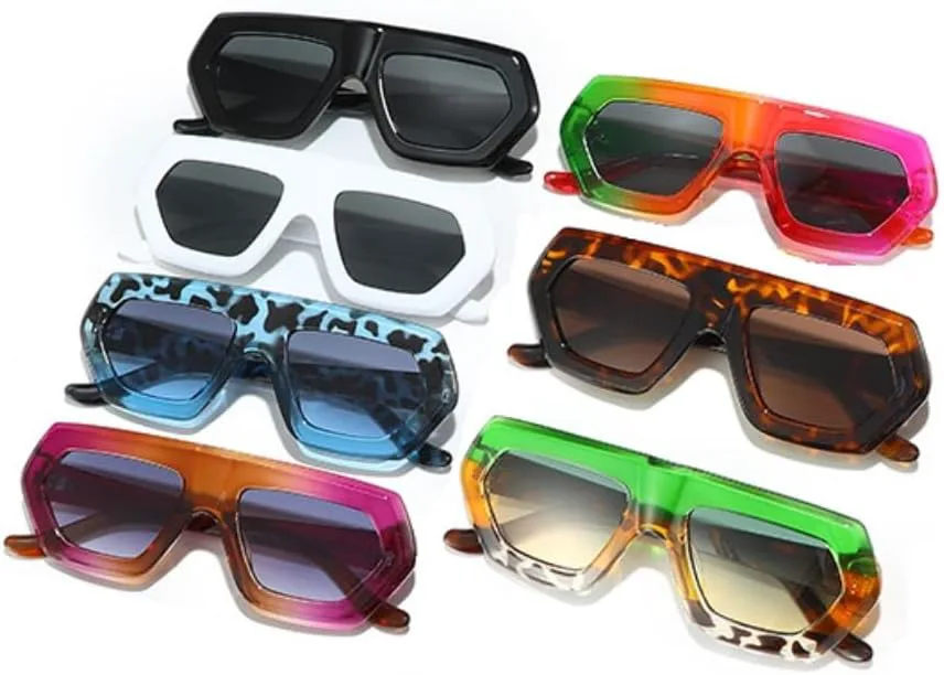 

Солнцезащитные очки для мужчин и женщин - защита UV400 - градиентные линзы, большая оправа, подходят для занятий спортом на открытом воздухе и вождения DSVIGF, White