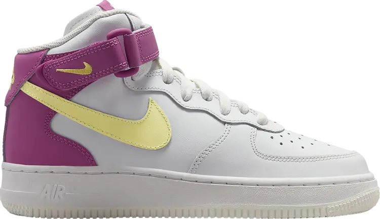 

Кроссовки Nike Air Force 1 Mid LE GS 'White Citron Fuchsia', белый