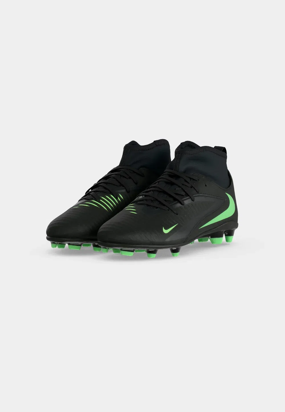 Футбольные бутсы Jr Phantom 6 High Club FG/MG унисекс для искусственной травы Nike Performance, Black/Illusion Green — фото 3