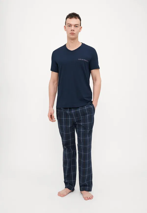 Комплект из двух маек с V-образным вырезом Emporio Armani, синий