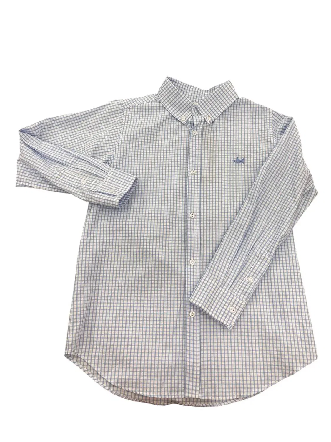 Детская рубашка для мальчиков с коротким рукавом в клетку Carter Oxford Shirt Saltwater Luxe, синий