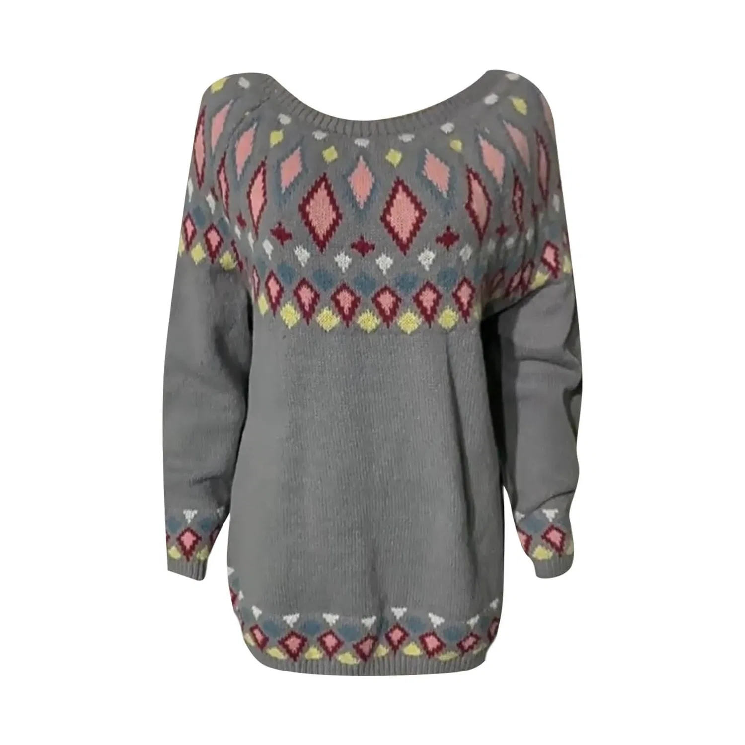 Женский свободный свитер с длинным рукавом Christmas Jumper, Pink — фото 4