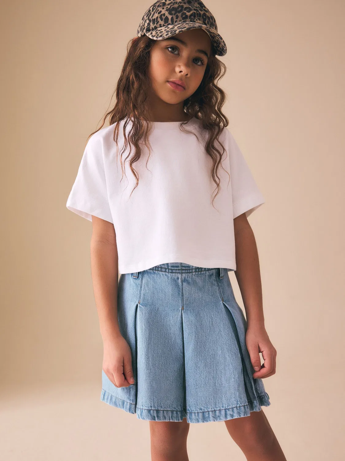 Юбка джинсовая плиссированная теннисная, Light Blue Denim — фото 3