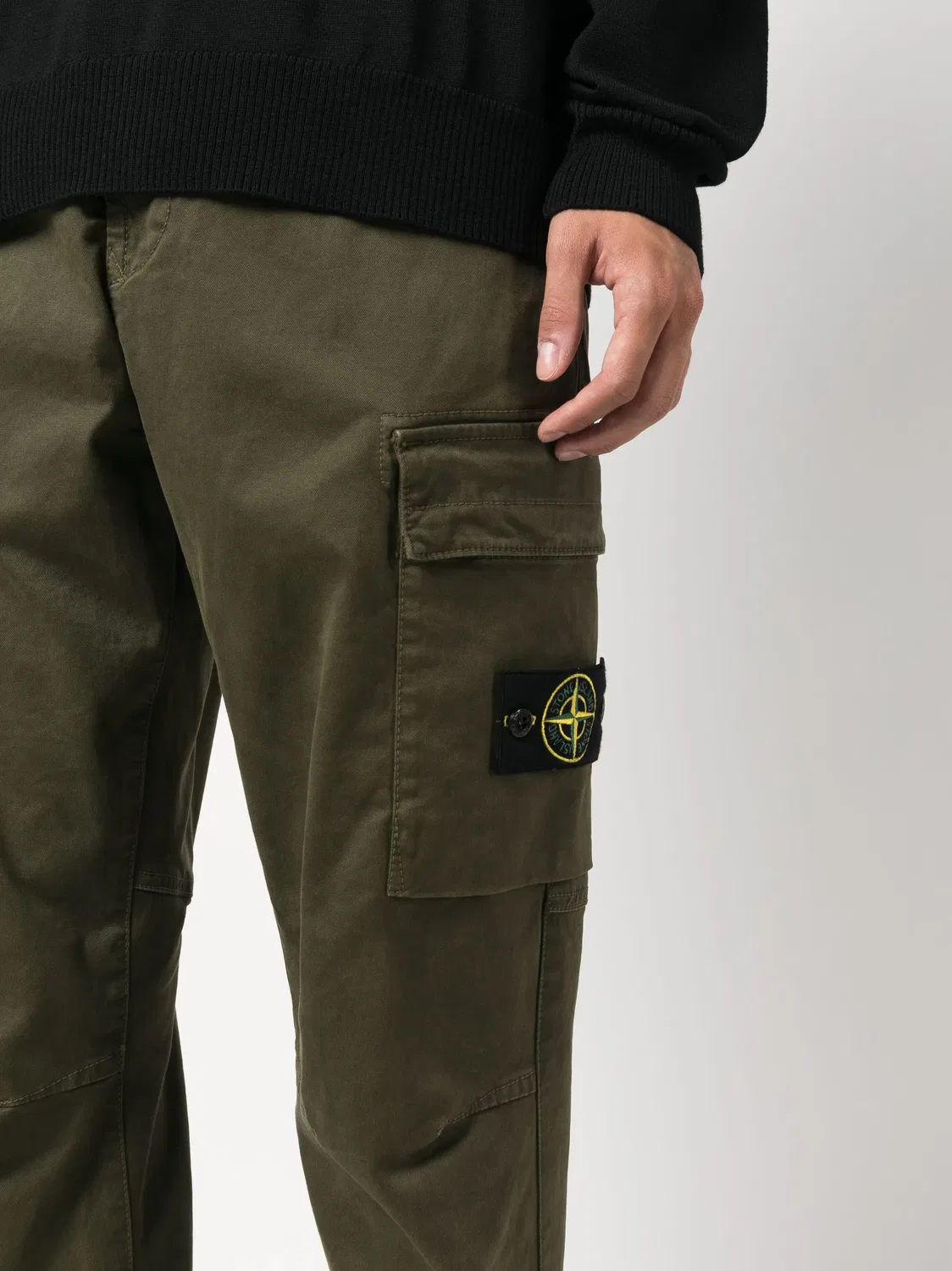 Трапециевидные карго штаны Stone Island, зеленый — фото 3