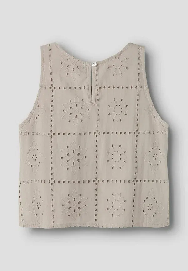 Блузка хлопок Regular fit - blouse Name It Chateau Gray, серый — фото 2