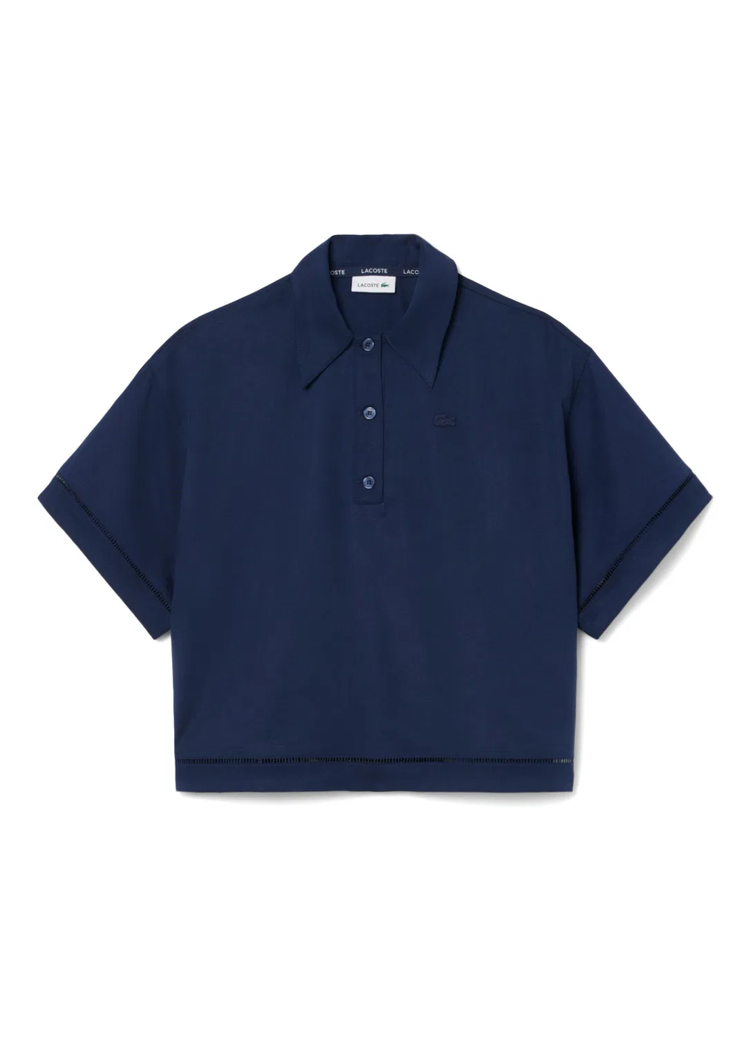 Женское поло Lacoste Oversize Fit, современный крой, темно-синий