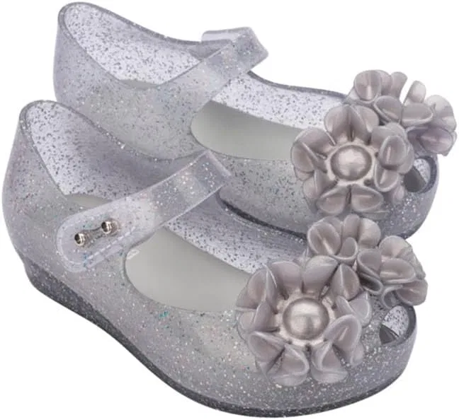 Детские туфли-мэри джейн с открытым носком Springtime Peep-Toe Mary Jane Shoes mini melissa, Glitter Clear/Gray — фото 2
