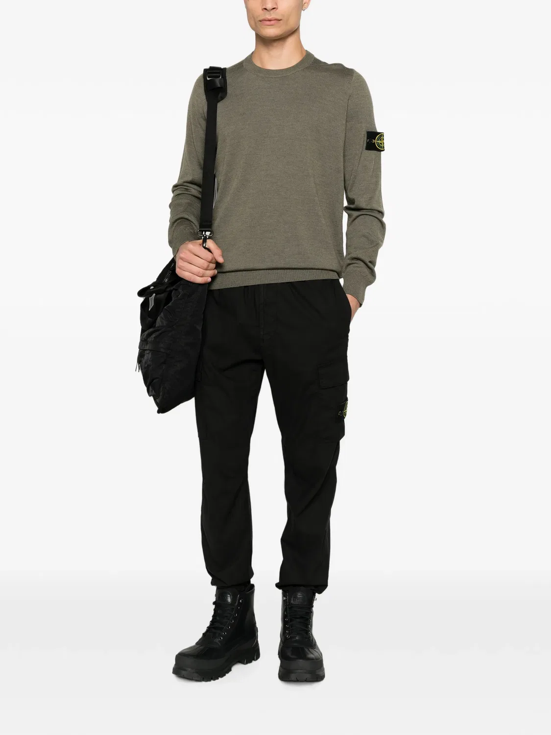Stone Island Шерстяной джемпер с нашивкой-логотипом - зеленый — фото 2