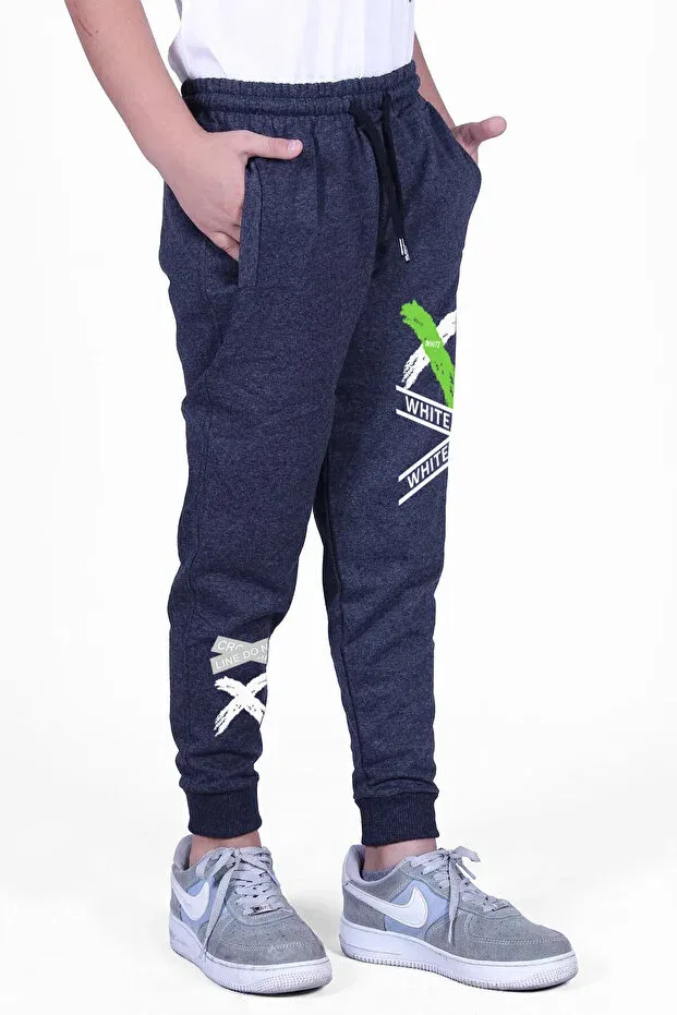Детские спортивные штаны для мальчиков с принтом Licensed Fyk Kids, Navy-Blue-Smoked-Black — фото 3