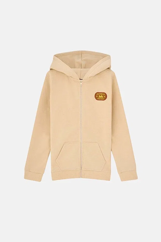 Детское худи для девочек с принтом Rooted in the Wild Soft Fleece Kids Full Zip Hoodie Reflect Studio, Ecru
