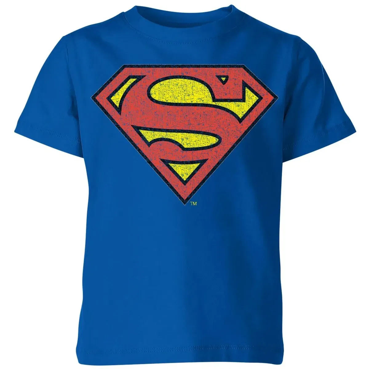 Детская футболка с принтом Superman Crackle Logo, Zavvi, Blue — фото 2