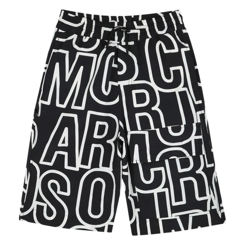 Шорты с принтом Monogram Logo Bermuda Little Marc Jacobs, Black