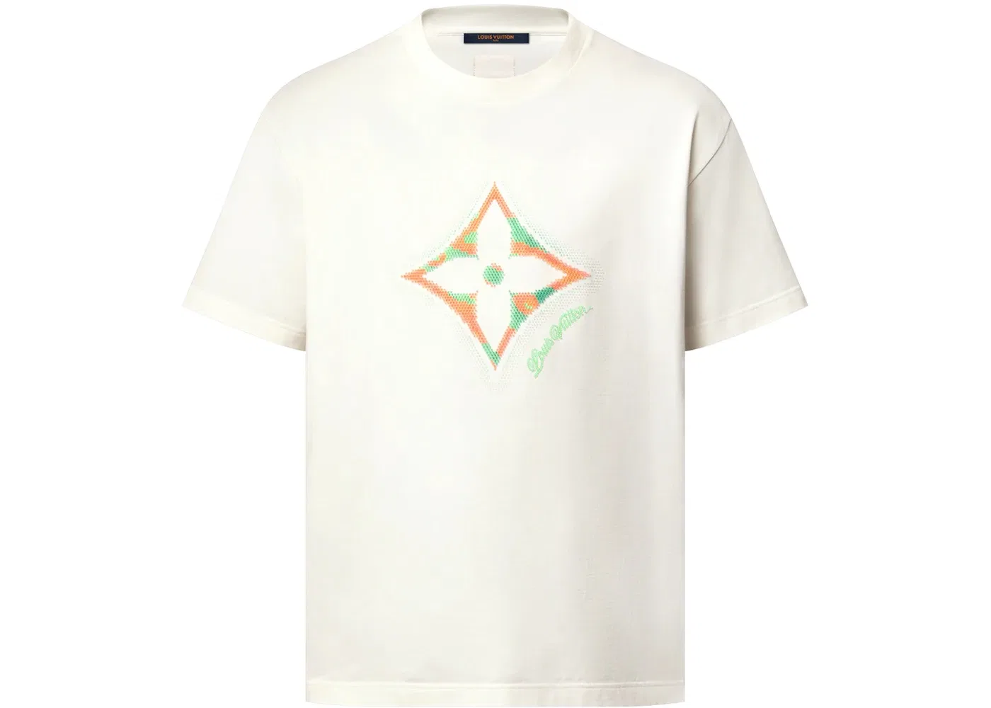 Мужская футболка с градиентным принтом Louis Vuitton Monogram Flower 3D Gradient Print, Milky White