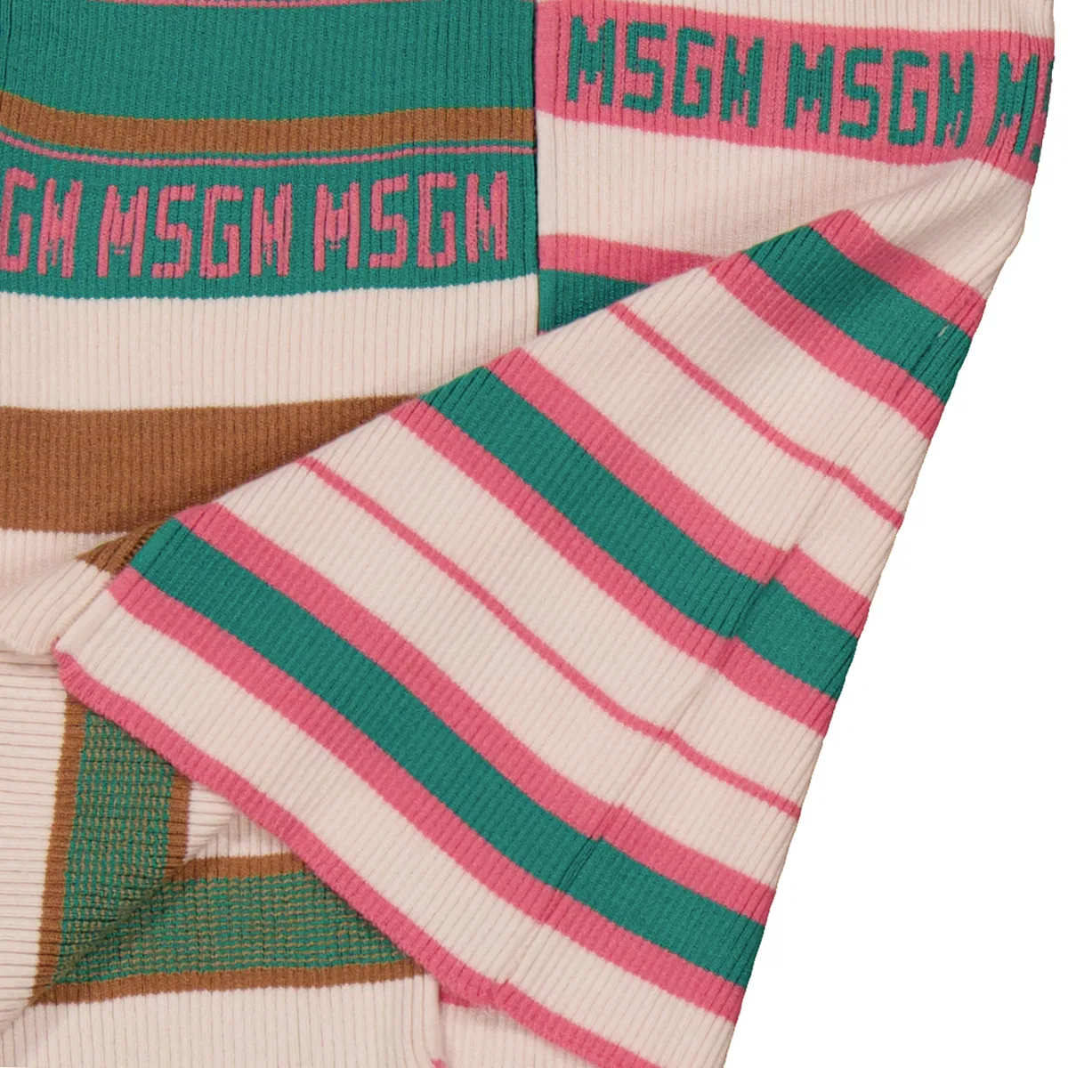 Юбка из рибаны с полосатым принтом MSGM, Multicolor — фото 2