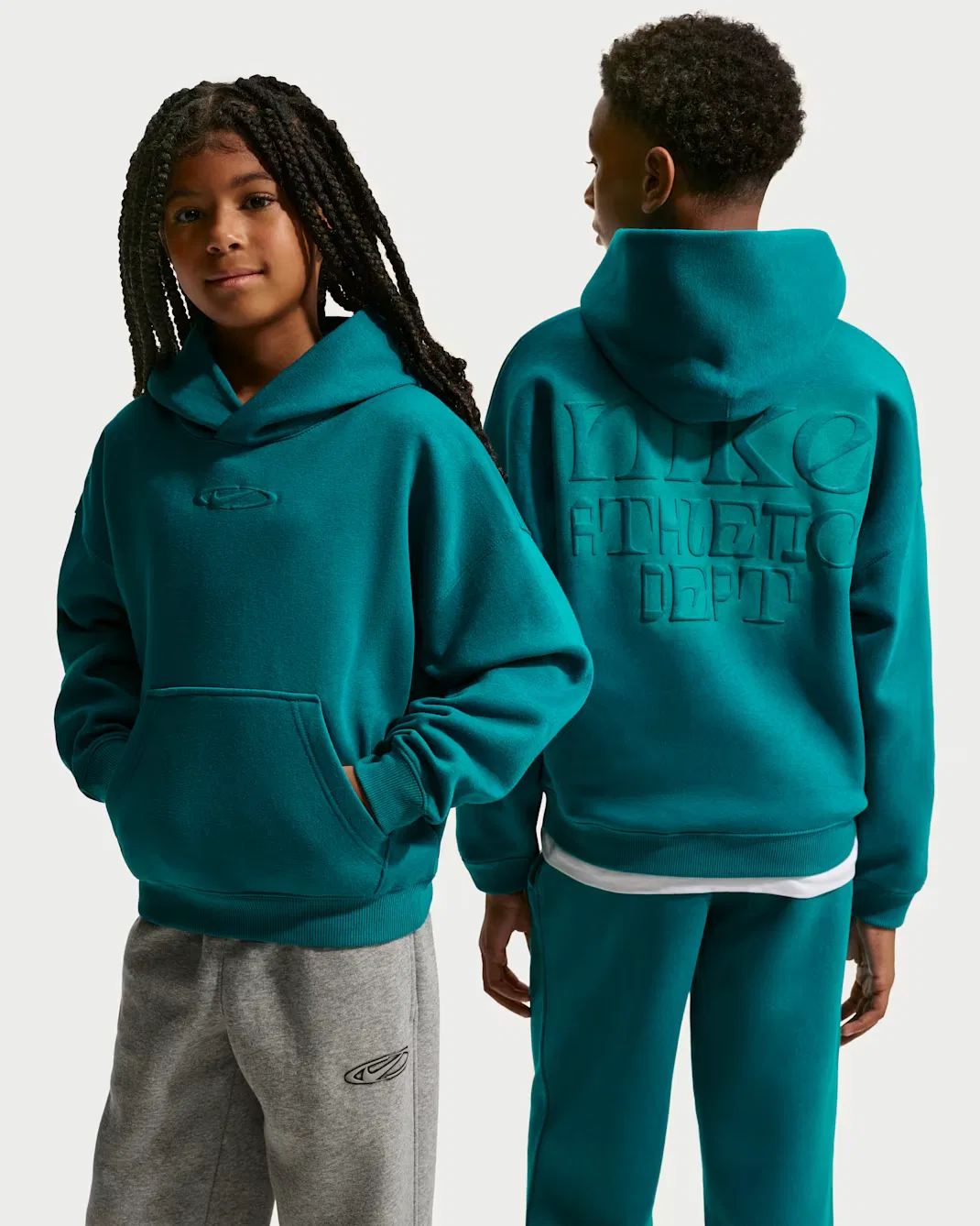 Толстовка большого размера для детей постарше Nike Sportswear Club Fleece, Bright Spruce/Energy/Bright Spruce