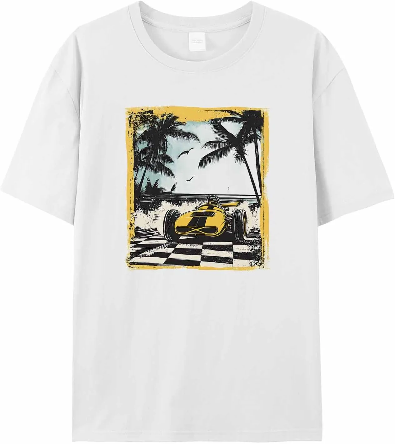 

Мужская футболка с желтым принтом Racing Palm Tree jdudh