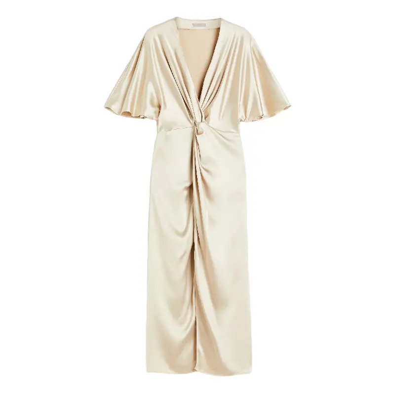 

Платье H&M Draped Satin, светло-бежевый
