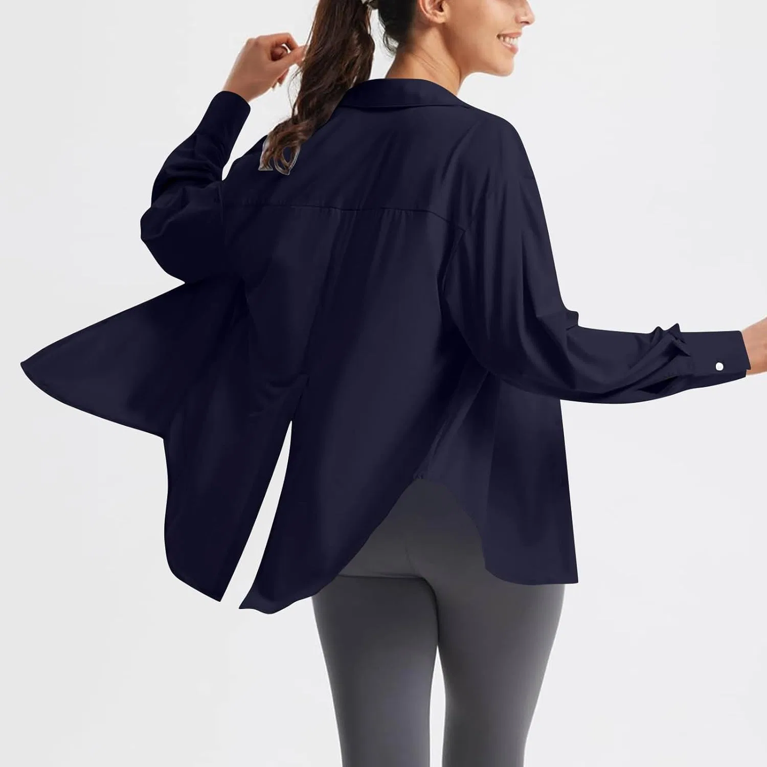 Женская футболка с защитой UPF 50+ Safari Sun Shirt, Navy — фото 3