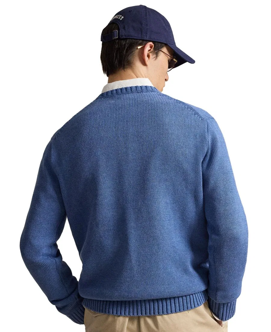 Свитер с круглым вырезом The Iconic Flag Crewneck Polo Ralph Lauren, Blue Borage Heather — фото 4