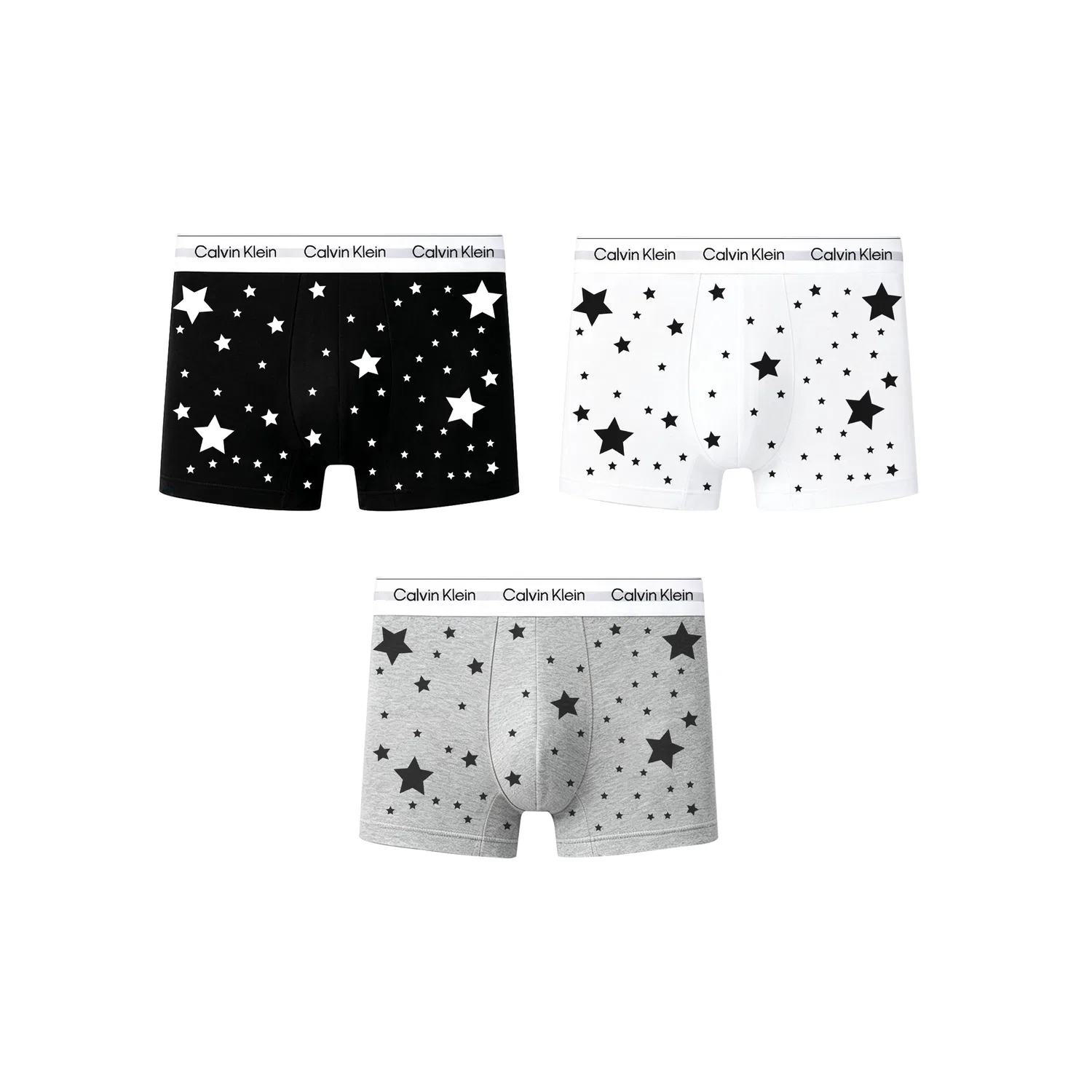 Комплект боксеров Calvin Klein Low Rise, черный/серый/белый