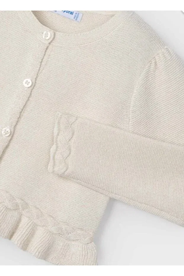 Детский кардиган для девочек с принтом 3374 detail knitted cardigan gkm0367 Mayoral, Golden — фото 3
