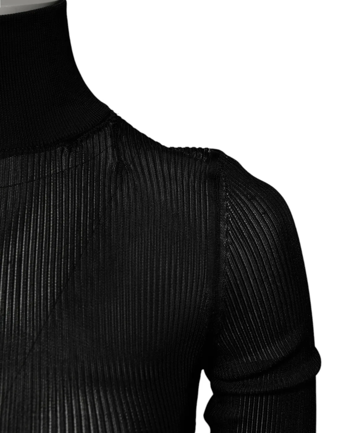 Женский пуловер с длинным рукавом и воротником-гольф Turtle neck Blouse Dolce & Gabbana, Black — фото 3