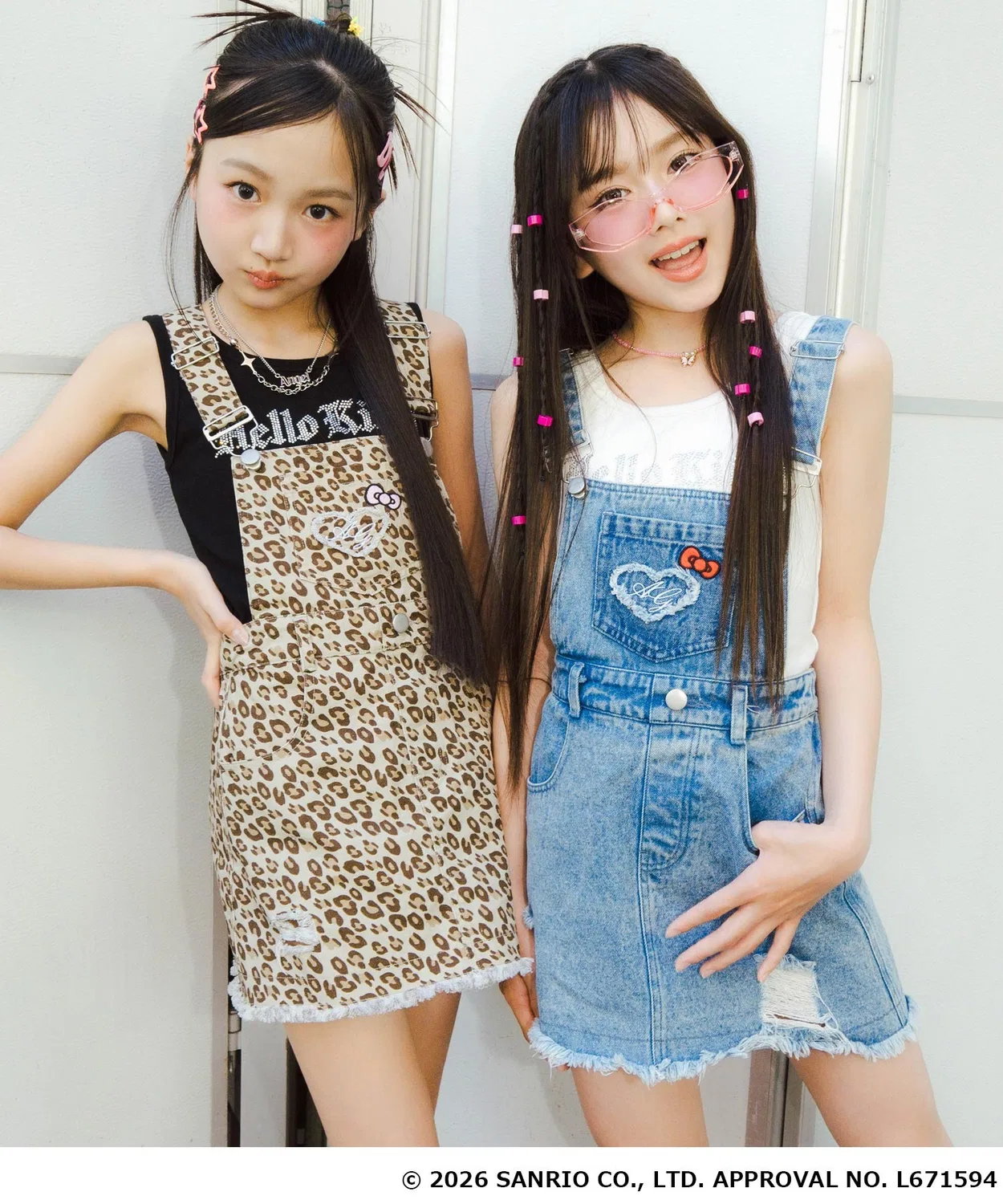 Детский комбинезон-сарафан с хлопковым принтом Hello Kitty, модель ANAPGIRL×HELLOKITTY ANAP GiRL, Light Blue — фото 2
