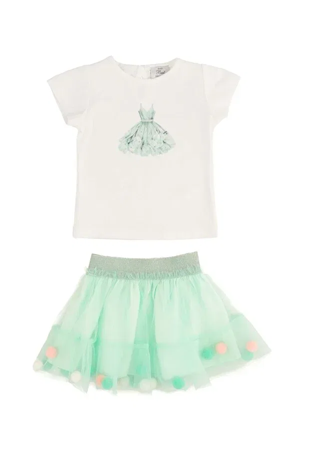 Детский комплект для девочек с принтом Best Kids, Mint Green