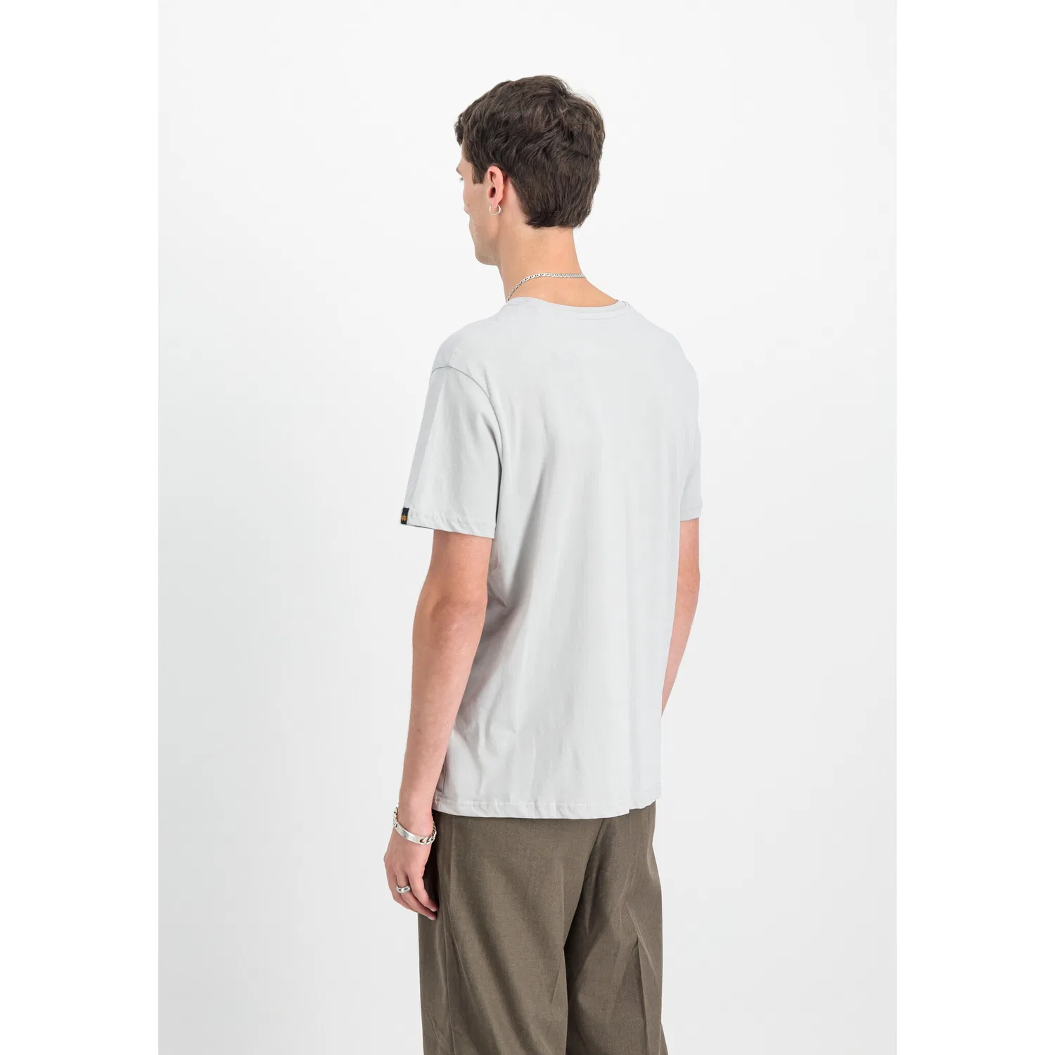 Детская футболка с логотипом Alpha Industries, Pastel Grey — фото 4