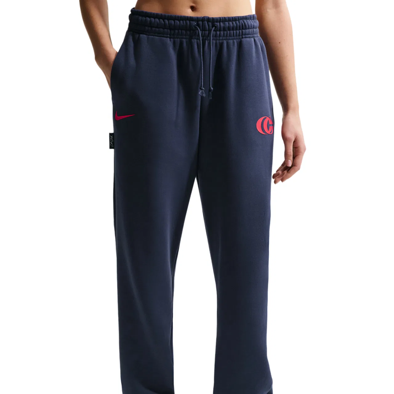 Женские брюки из флиса CC Essentials Fleece Pant Nike, цвет Midnight Navy/University Red/University Red — фото 2