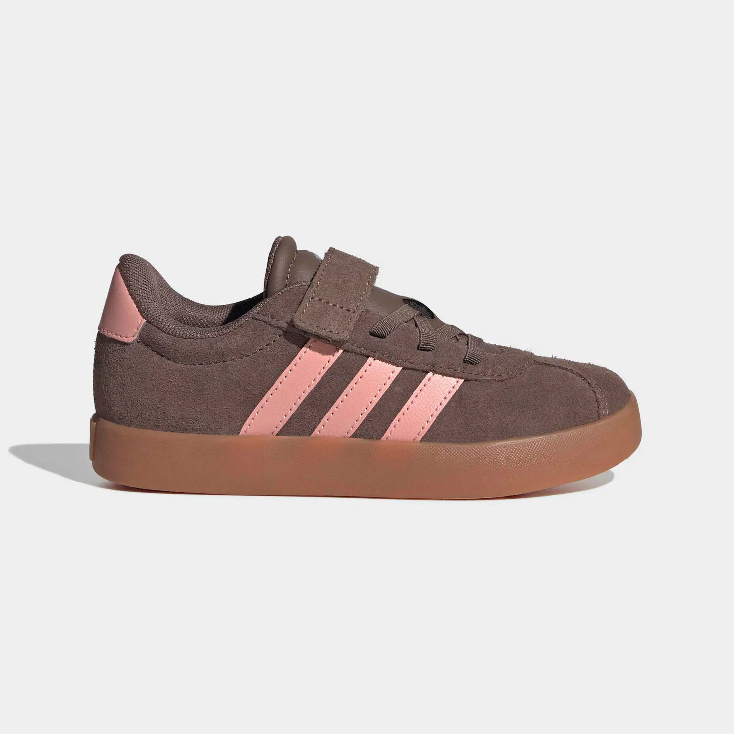 Детские кроссовки с ремешками на липучке Adidas VL COURT 3.0, Earth Strata/Semi Frozen Turbo/Amber Gum