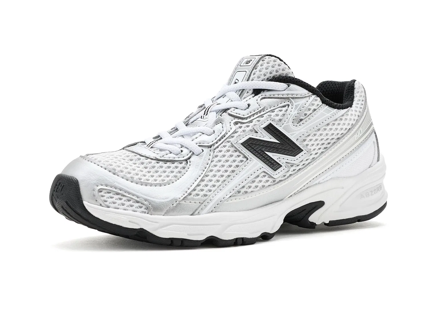 Кроссовки 740 Bungee Lace (для маленьких детей) New Balance Kids, Silver Metallic/Black