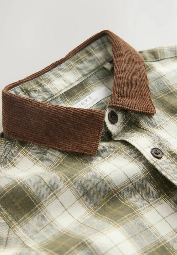 Рубашка с длинным рукавом Regular Fit Check Shirt Next, Green Ecru, зеленый — фото 2