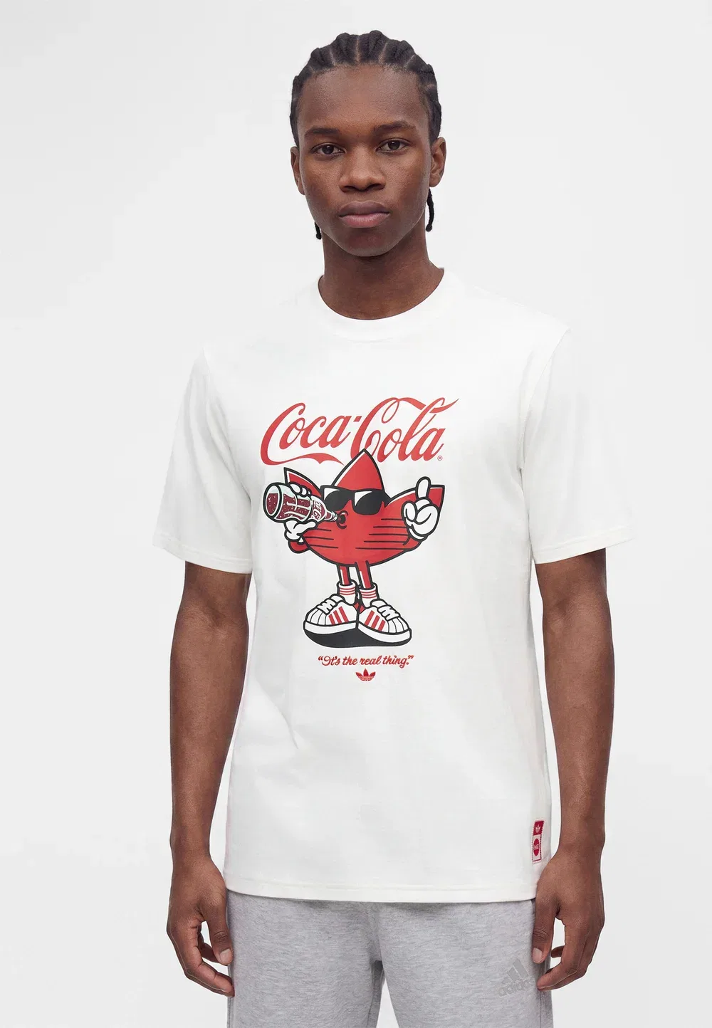 Футболка Coca-Cola Classic Sport Treffie, унисекс, с принтом Adidas Originals, White — фото 4