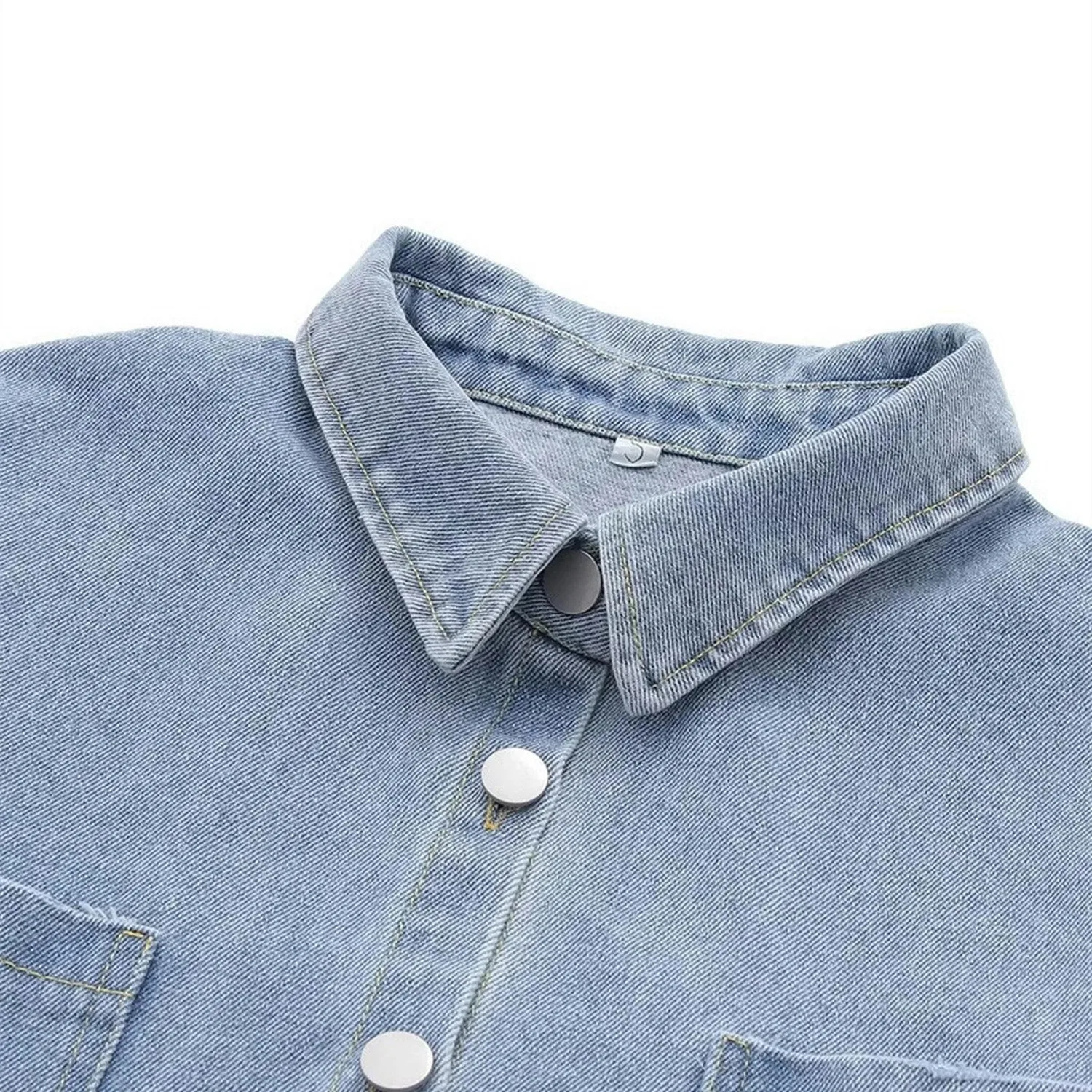 Женская джинсовая куртка с длинным рукавом, синяя, Blu Denim — фото 2
