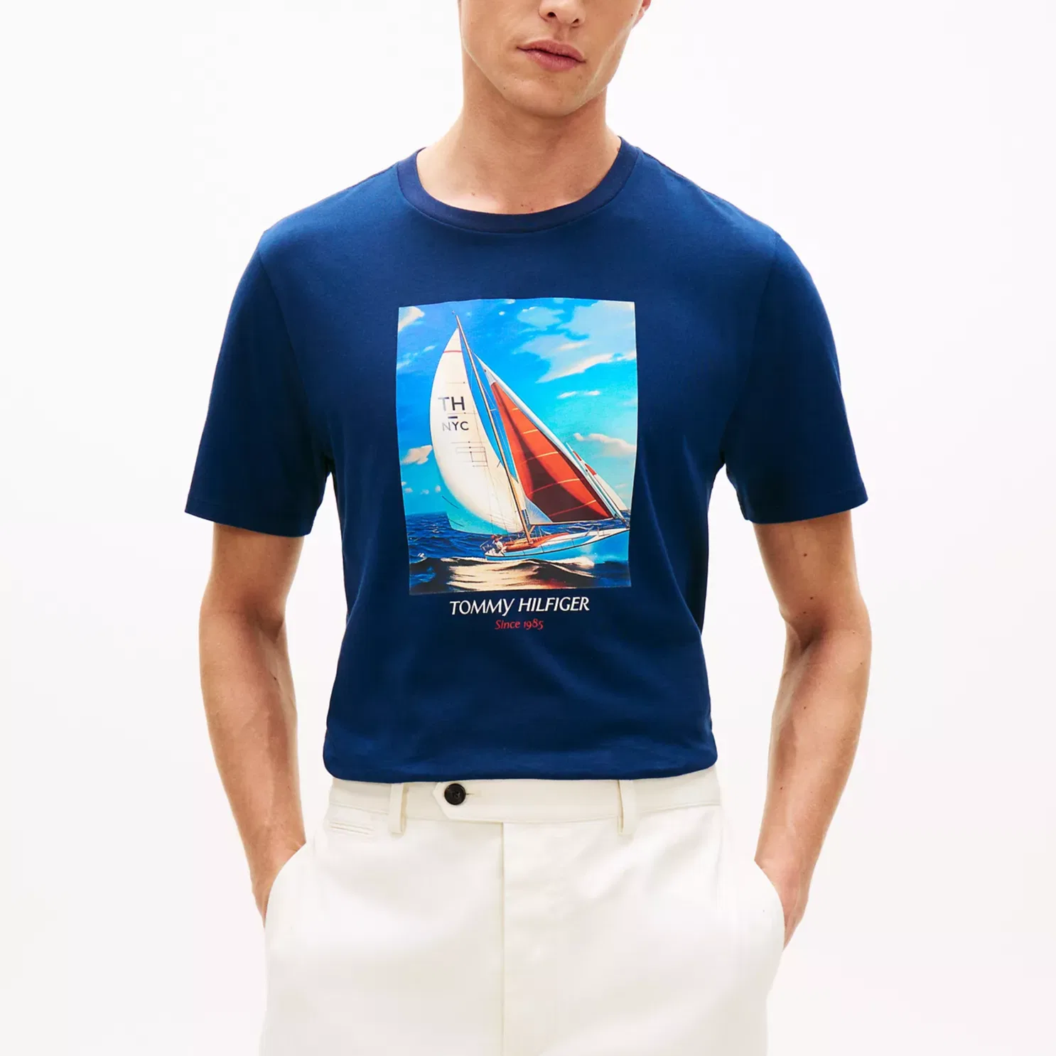 Мужская футболка с круглым вырезом Tommy Hilfiger, Light Marine Blue — фото 4