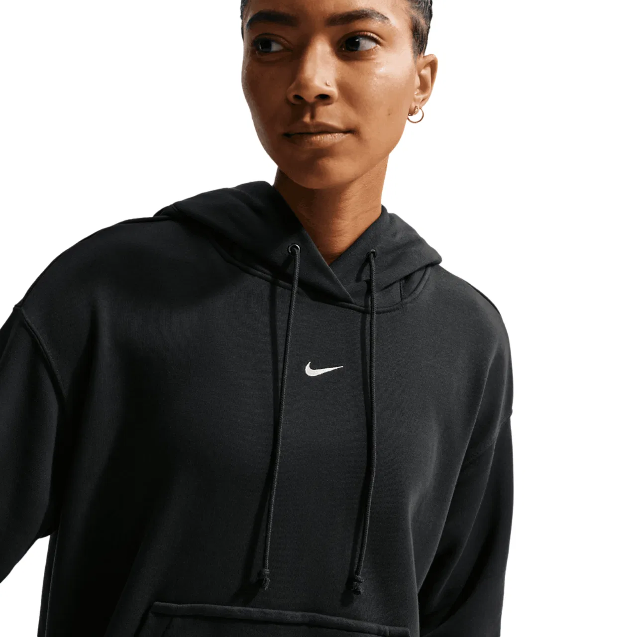 Женское худи Phoenix Fleece OS Pullover Nike, белый/черный — фото 3