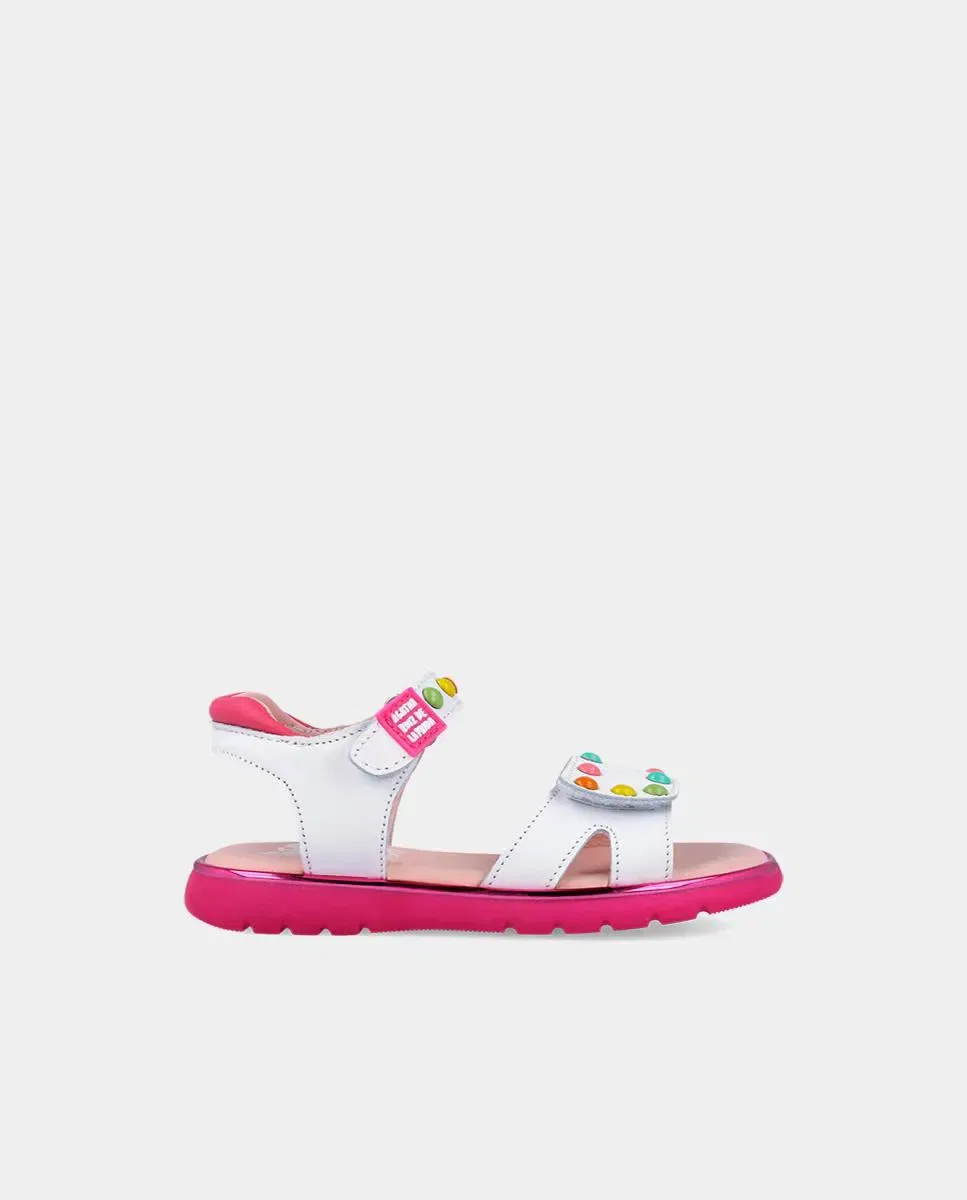 Детские сандалии для девочек с кожаным верхом Agatha Ruiz de la Prada, Blanco