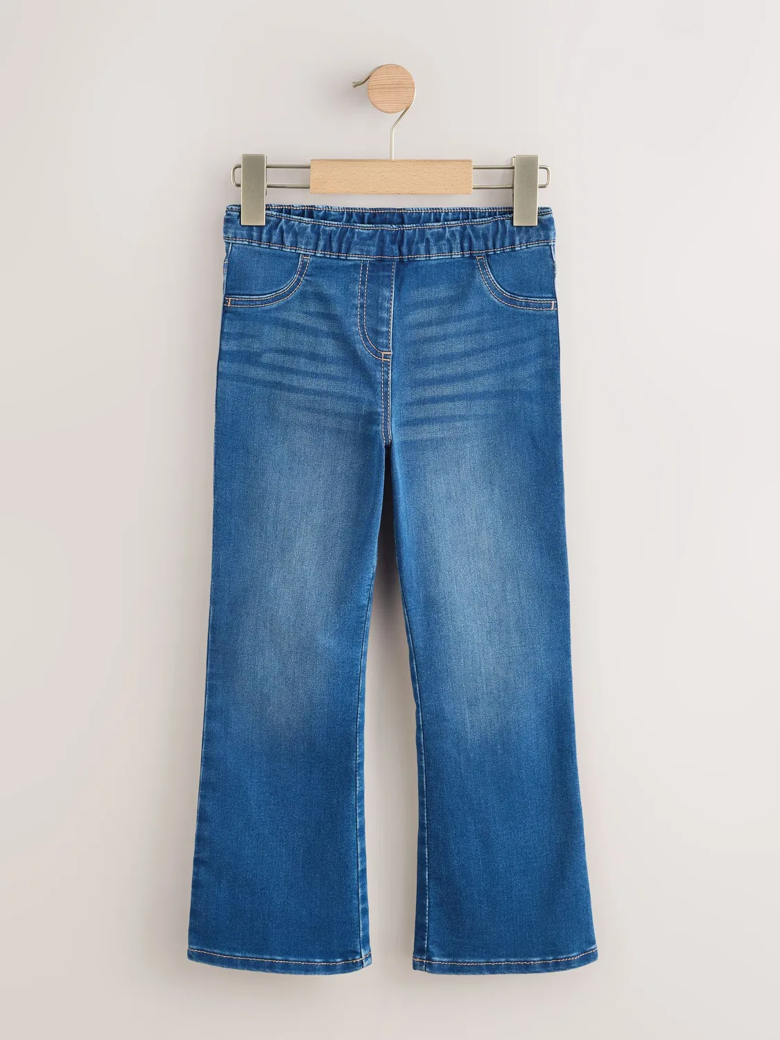 Джинсы клеш Mid Blue Pullon Flare Next, средний синий