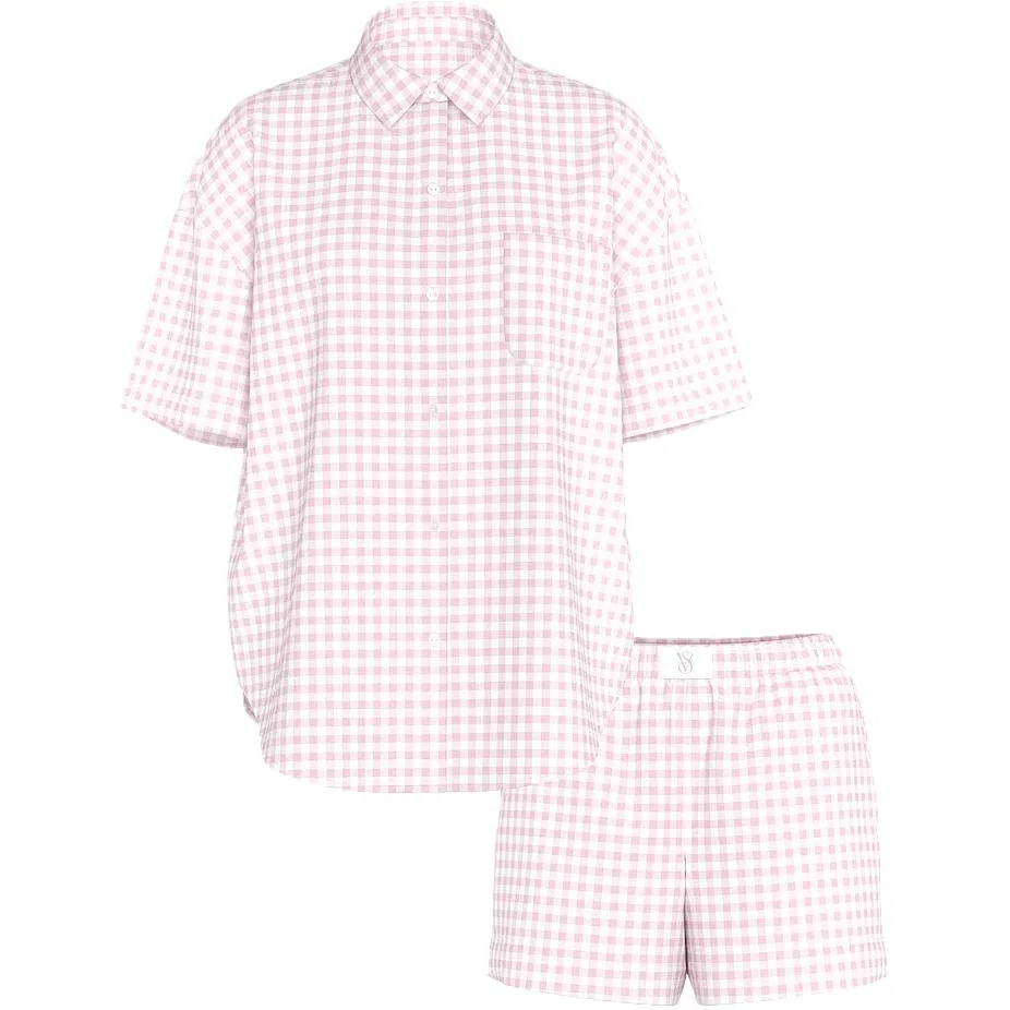 Женская пижама с принтом Victoria's Secret, Set Pink Plaid