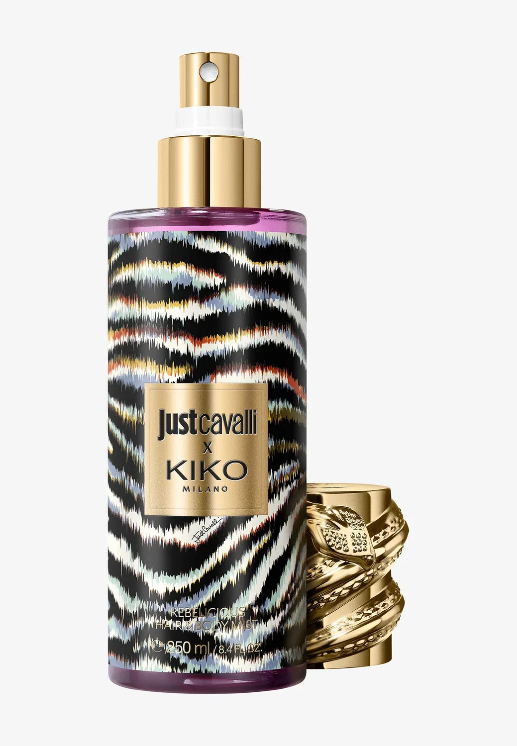 Ароматический спрей для тела Just Cavalli x Rebelicious Kiko Milano, 02 Rebelicious, 250 мл