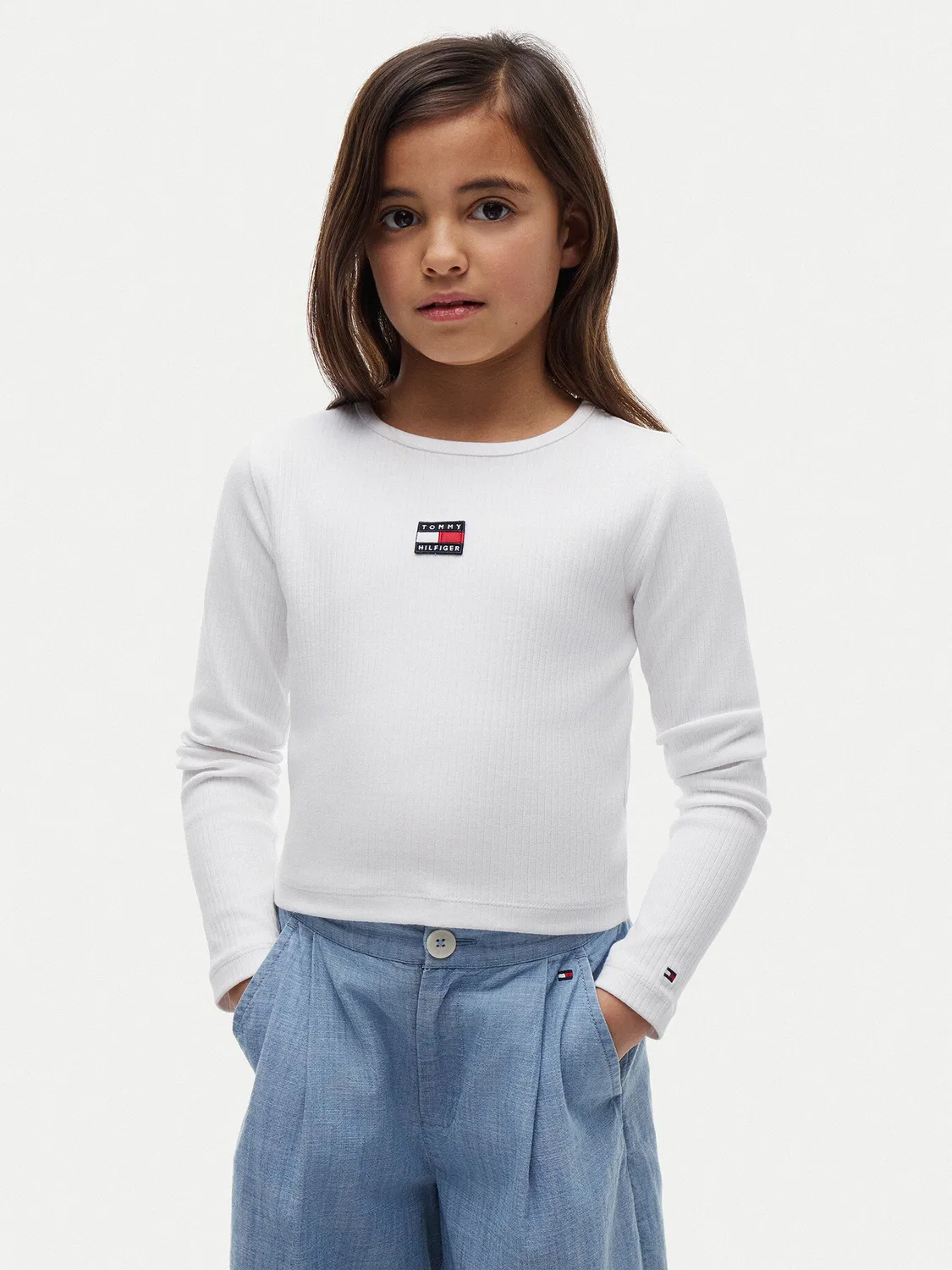 Блузка стандартного кроя для девочки Tommy Hilfiger, белый