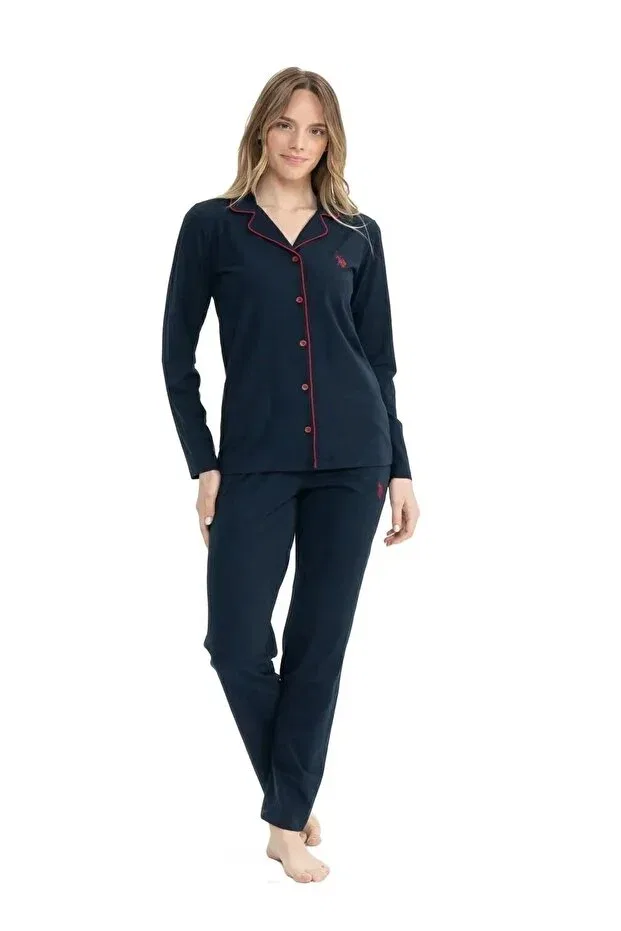Женская пижама с длинным рукавом U.S. Polo Assn., Navy Blue