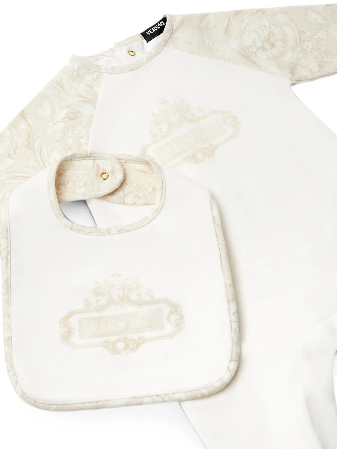 Пижама из джерси с принтом Versace Kids, нейтральные цвета — фото 3