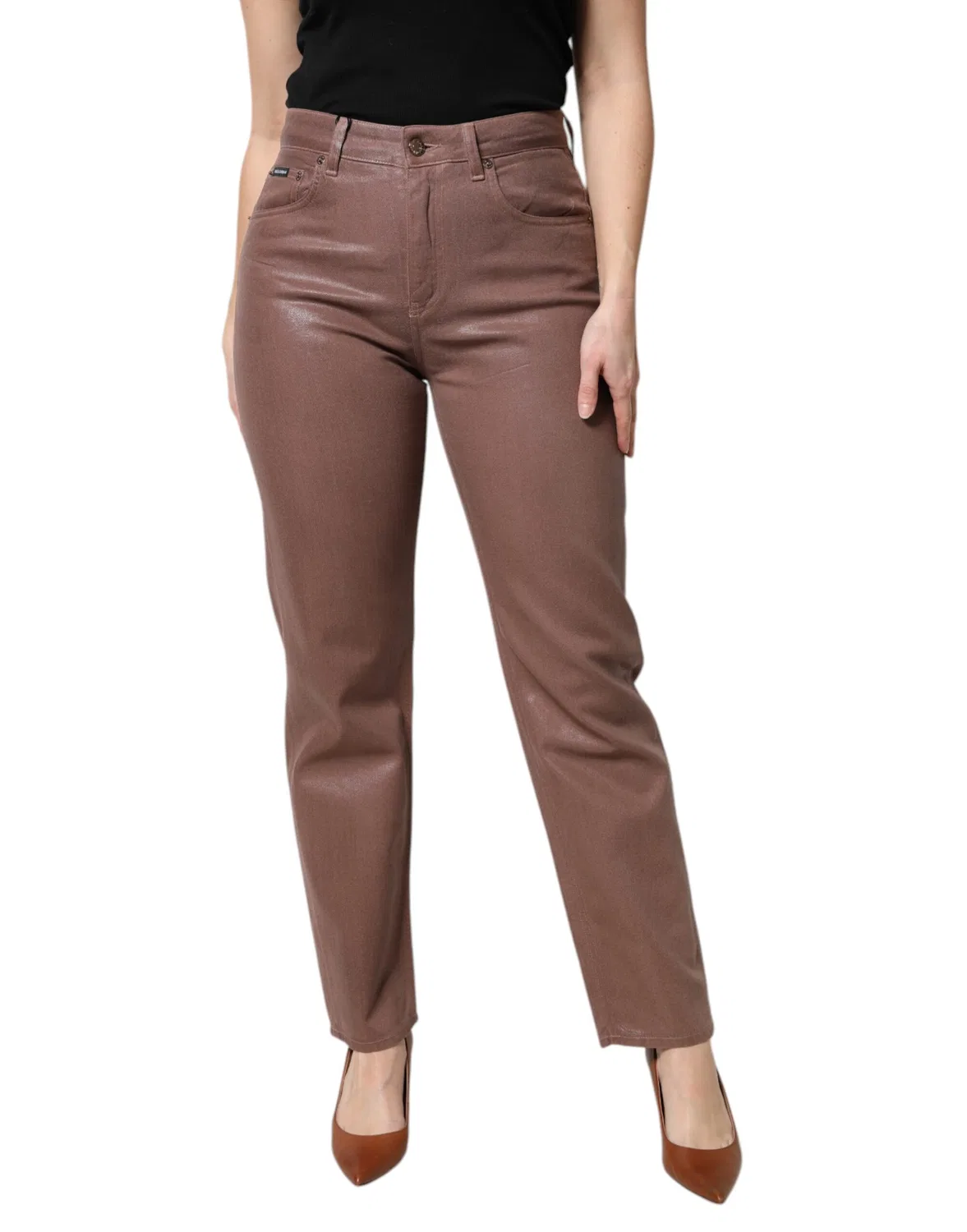 Женские джинсы с высокой посадкой Boyfriend Dolce & Gabbana, Brown