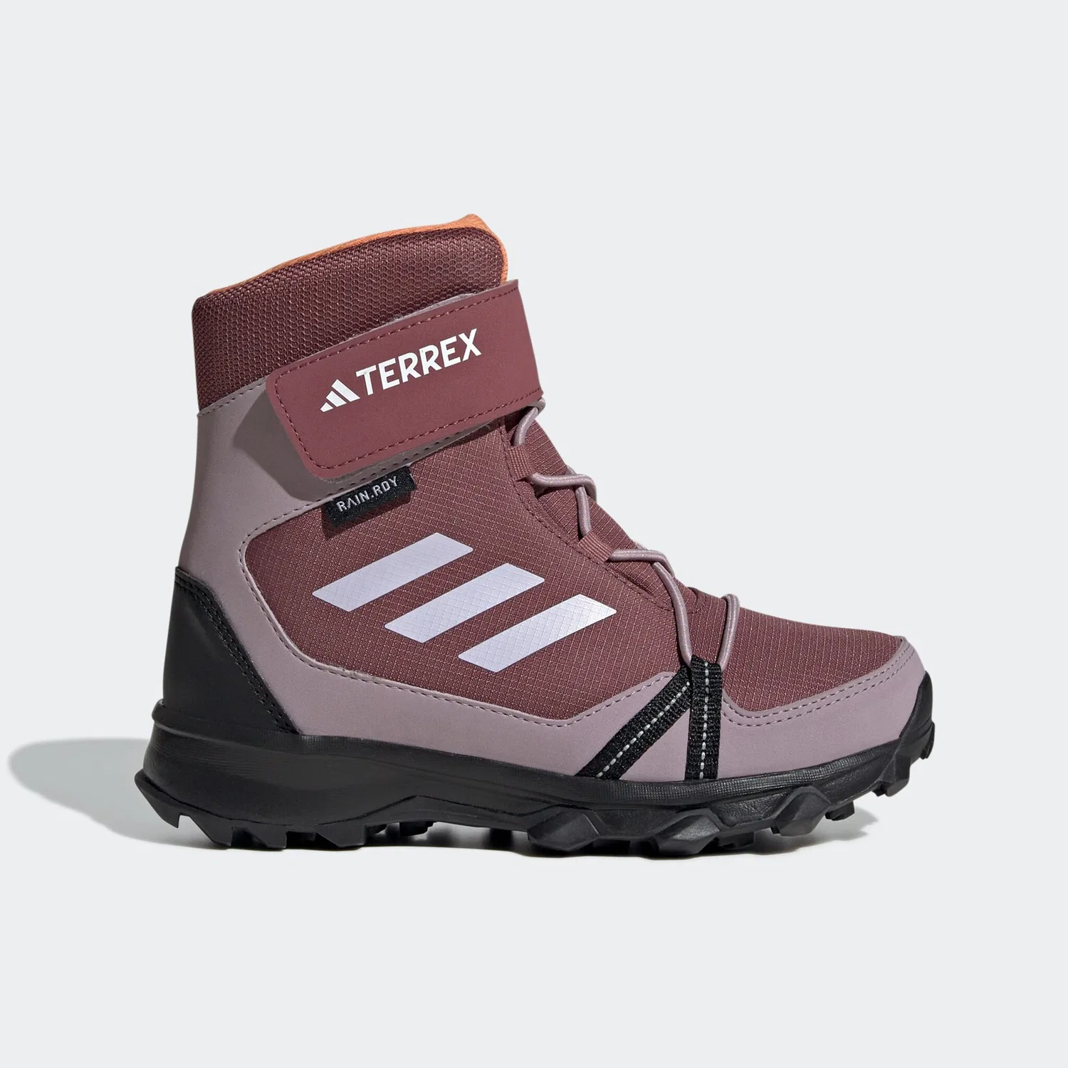 Детские зимние ботинки для снега с технологией COLD.RDY Adidas TERREX, Quiet Crimson/Silver Dawn/Amber Tint — фото 2